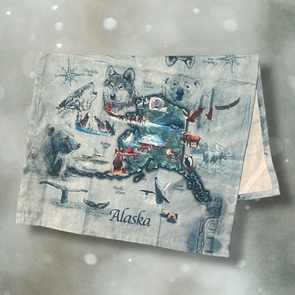 Alaska Tundra Wildlife Tea Towel